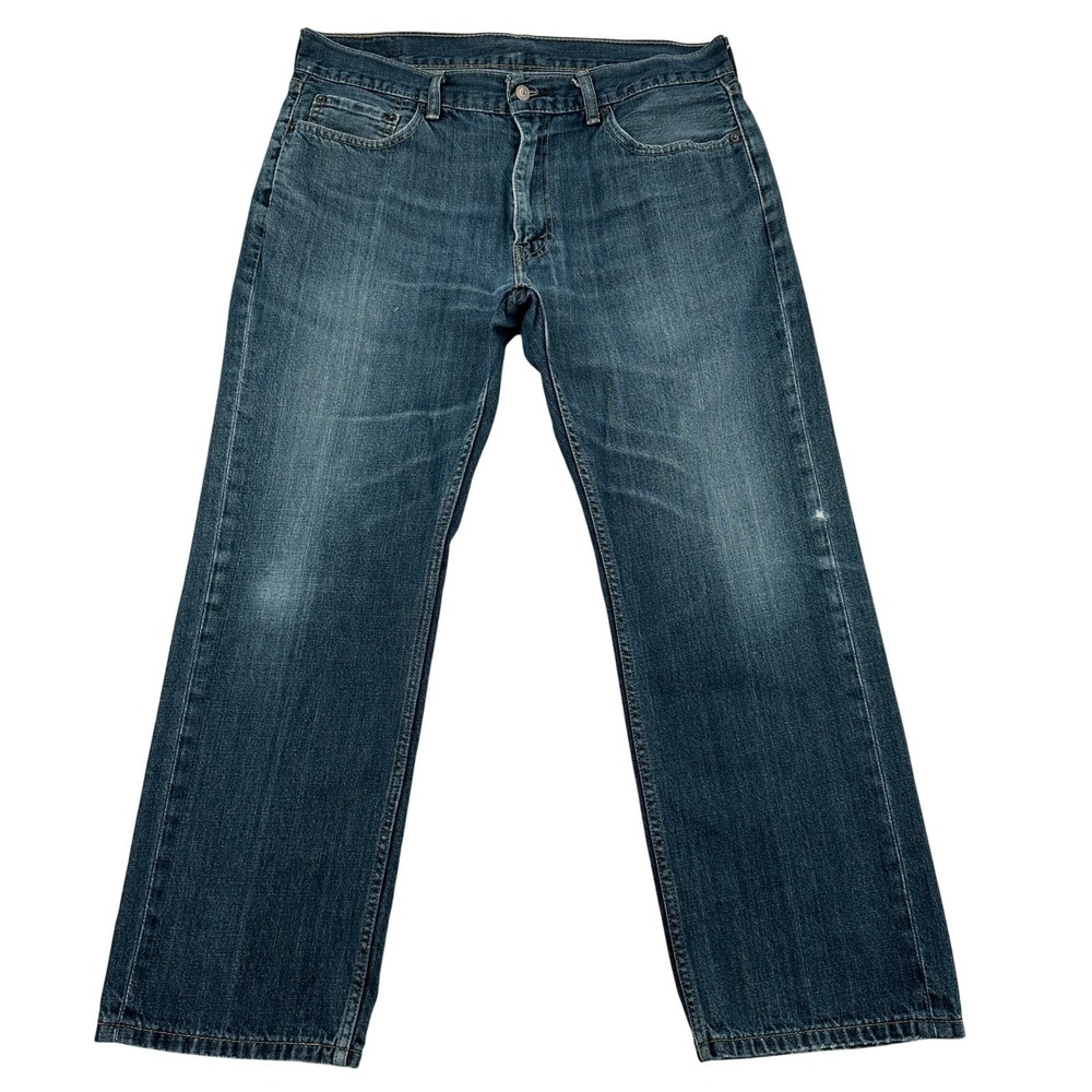 Levis 559 Relaxed Straight Jeans Blue Medium Wash Denim Whiskered Mens 36x30